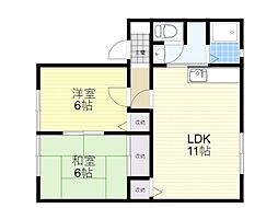 パナハイツ清和台 2LDKの間取図画像