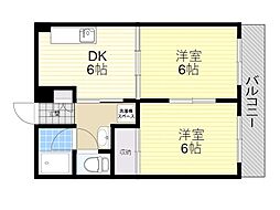 カルム緑地公園2 2DKの間取図画像
