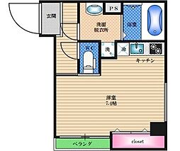 ファクト十三 ワンルームの間取図画像