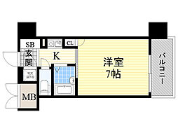 シティライフ新大阪 1Kの間取図画像
