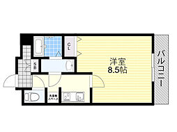 CHARME十三本町 1Kの間取図画像