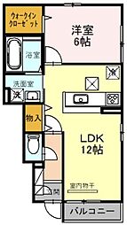 リベールコート 1LDKの間取図画像