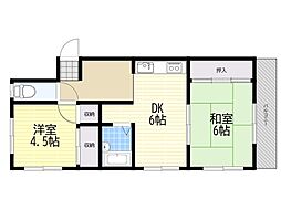 メゾン南花屋敷 2DKの間取図画像