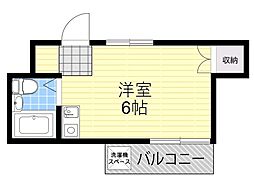 コーニッシュ豊中 ワンルームの間取図画像