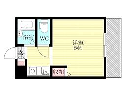有馬パレス西中島 ワンルームの間取図画像