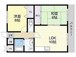アルウェットグランドステージ 2LDKの間取図画像