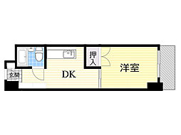 東三国グランドハイツ北 1DKの間取図画像