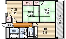 マンション楠 3DKの間取図画像