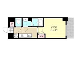 プレサンスブルーム東三国 1Kの間取図画像