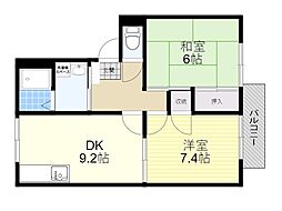 フレグランスA 2LDKの間取図画像
