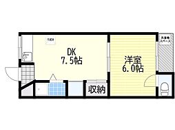 小野マンション 1DKの間取図画像