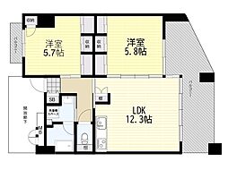 スティング 2LDKの間取図画像