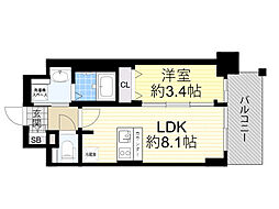 プレサンス新大阪ジェイズ 1LDKの間取図画像