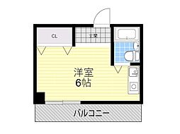 ユニバーサルコート柴原 ワンルームの間取図画像