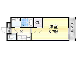 フジパレス吹田イースト2番館 1Kの間取図画像