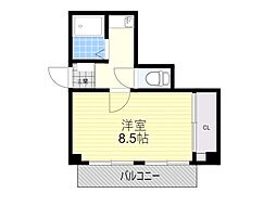 チサンマンション第5江坂 1Kの間取図画像