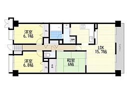 ジオ豊中緑ケ丘 3LDKの間取図画像