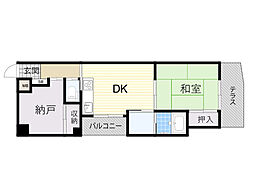 シャトー柴原 1SDKの間取図画像
