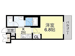 WELLSQUARE石橋阪大前 1Kの間取図画像