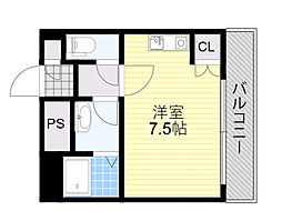 エイトヒルズ ワンルームの間取図画像
