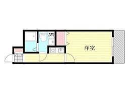 第2クリスタルハイム新大阪 1Kの間取図画像