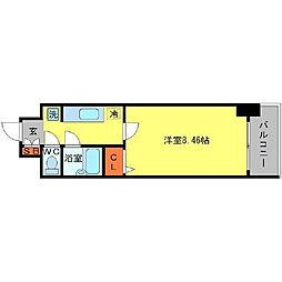 シェル・クレール 1Kの間取図画像