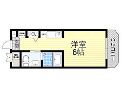 ウインズコート3 ワンルームの間取図画像