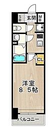 フェニックス新大阪 1Kの間取図画像