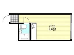 新大阪コーポビアネーズ ワンルームの間取図画像