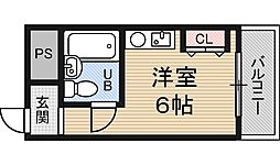 十信前ミールズ ワンルームの間取図画像