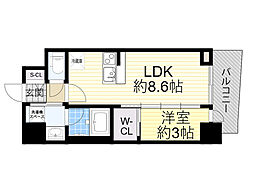 セレニテ江坂グランデ 1LDKの間取図画像