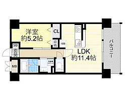 プレメント豊中 1LDKの間取図画像
