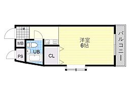 カームヒル箕面 1Kの間取図画像