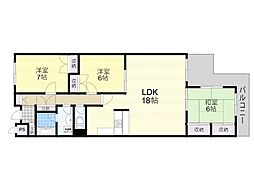 グレインヂ泉丘 3LDKの間取図画像