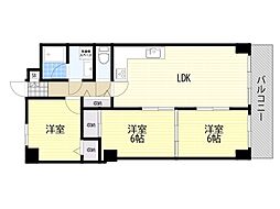 インペリアル花屋敷 3LDKの間取図画像