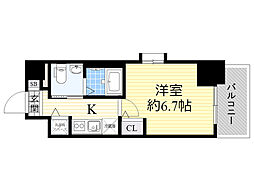 エスリード江坂江の木町 1Kの間取図画像