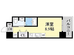 GlenparkEsaka2 ワンルームの間取図画像