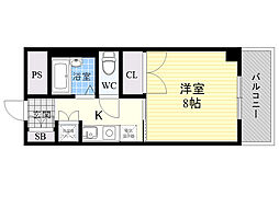 ラファイン江坂 1Kの間取図画像