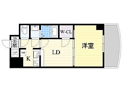 ノルデンタワー新大阪アネックスA棟 1LDKの間取図画像