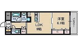 フィールドライト新大阪 1LDKの間取図画像