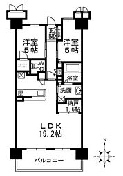 リバーガーデン千里中央あかり絵のみち 2LDKの間取図画像