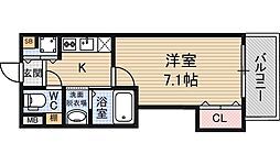 リエート東三国 1Kの間取図画像
