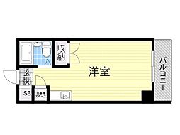 東明マンション江坂 ワンルームの間取図画像