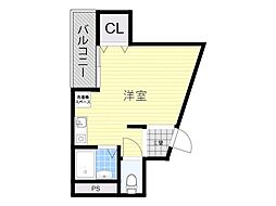 アーバン箕面 ワンルームの間取図画像