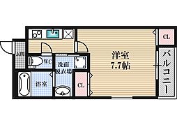 フジパレス三津屋3番館 1Kの間取図画像