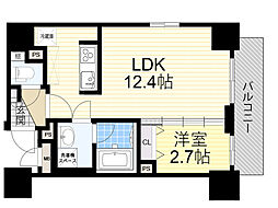 フレール江坂レジデンシャル 1LDKの間取図画像