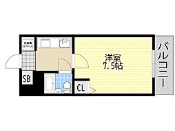 EPO北野レジデンス 1Kの間取図画像