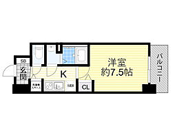 ディームス江坂 1Kの間取図画像
