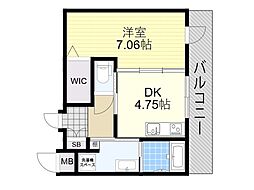 ラ・リュールMJ 3階1DKの間取り