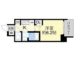 プレサンス東三国エンブレイス 9階1Kの間取り